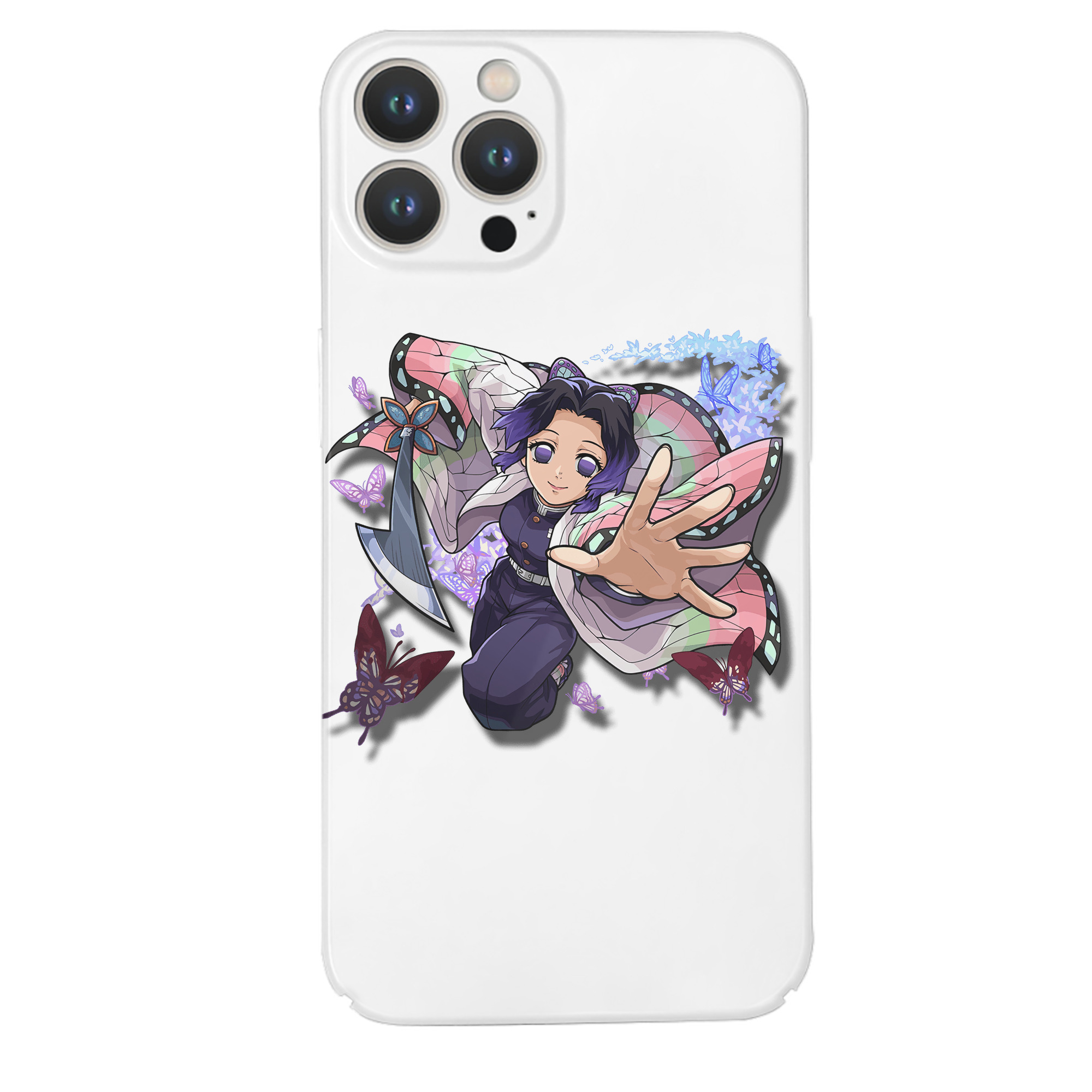 （画像用） 鬼滅の刃（きめつのやいば）蟲柱-胡蝶 しのぶ／こちょう しのぶ Kochou Shinobu 【iPhone 14シリーズ対応】ハードケース